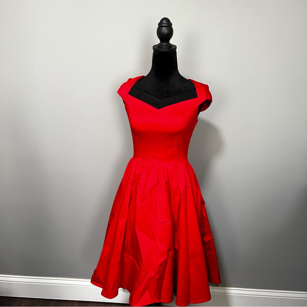 Hot Topic Hearts and Roses Red A Line Dress